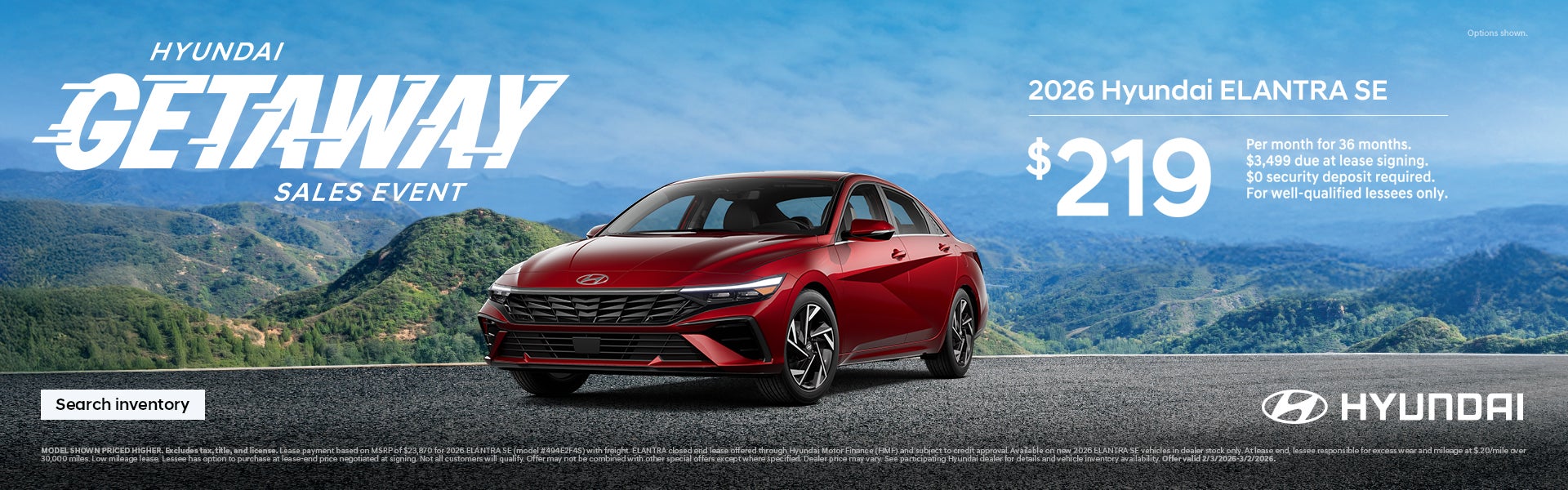 2026 Hyundai Elantra Mountain Lease Offer