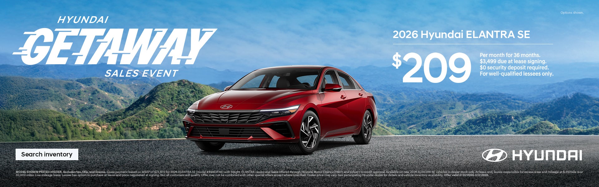 2026 Hyundai Elantra Mountain Lease Offer