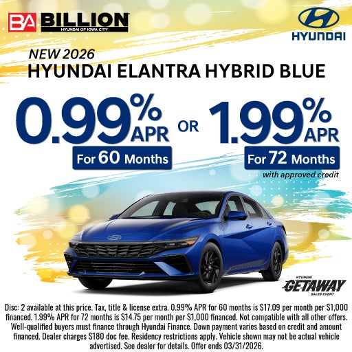 NEW 2026 HYUNDAI ELANTRA HYBRID BLUE